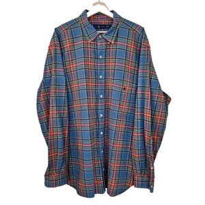 Ralph Lauren Shirt Mens 2XB Red Green Plaid LS Pony Button Down Classic Cotton
